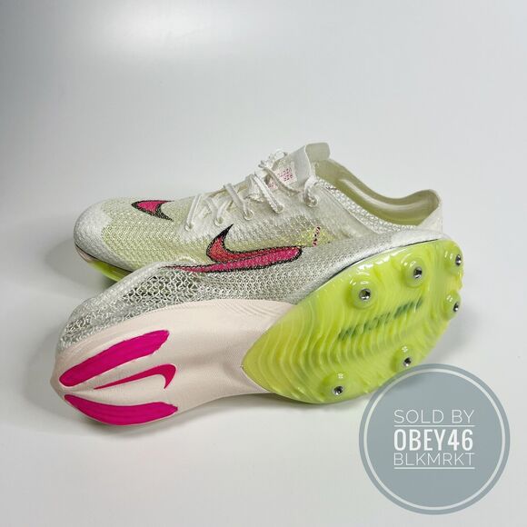 NIKE Air Zoom Victory Track Shoe Spikes Sail Pink Green Size 8M 9.5W